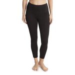 Jockey Women's Cotton Stretch Basic 7/8 Legging, Deep Black, X-Large
