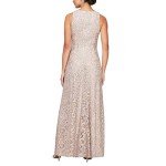 Alex Evenings Women's Sleeveless Ruffle Dress, Buff