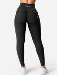 YEOREO Leggings with Pockets for Women Charm Leggings Workout Leggings for Women V Cross Waist Butt Lifting Gym Yoga Leggings Black Small