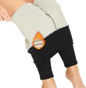 Gayhay Fleece Lined Leggings Women – High Waisted Winter Warm Yoga Pants Workout Tummy Control Thermal Warm Leggings Black