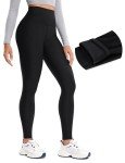 CRZ YOGA Womens Thermal Fleece Lined Leggings 28 Inches - Winter Warm Workout Hiking Pants High Waisted Yoga Tights Full Length Black Large