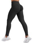 YEOREO Eileen Hidden Scrunch Butt Workout Leggings for Women Seamless Mid Low Waist 25" Impact Yoga Pants Tummy Control Black Small