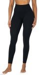 Sunzel Sunzfly Leggings for Women with Tummy Control High Waisted Yoga Pants for Workout Gym Running, 28" Inseam, Black, Medium