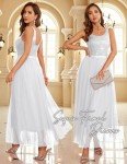 Vintage Sequin A-Line Wedding Dress - Long White