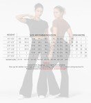 Sunzel Flare Leggings, Crossover Yoga Pants with Tummy Control, High-Waisted and Wide Leg, 32" Black, Medium