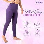 SEEMLY High Waisted Leggings with Pockets for Tummy Control | Breathable Yoga Pants Pack of 01, Purple, Large
