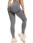 INSTINNCT Womens Yoga Pants Seamless High Waist Butt Push up Tummy Control Gym Sport Workout Leggings (Gray,S)