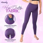 SEEMLY High Waisted Leggings with Pockets for Tummy Control | Breathable Yoga Pants Pack of 01, Purple, Large