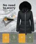 MOERDENG Women's Winter Windproof Warm Down Coats Waterproof Thicken Hooded fashions Puffer Jacket Black 01-M