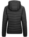 Outdoor Ventures Women's Packable Lightweight Full-Zip Puffer Jacket with Hood Quilted Winter Coat