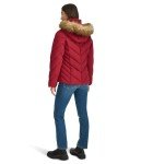 Tommy Hilfiger Women's Faux Fur Trimmed Short Puffer, Rouge, X-Large