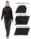 33,000ft Women's Softshell Jacket, Fleece Lined Warm Jacket Light Hooded Windproof Coat for Outdoor Hiking