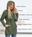 Women's Ligtweight Jackets Anorak Utility Drawstring Waist Hoodie Zip Up Fall Casual Coat with Pockets