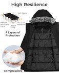 Wantdo Women's Heavy Winter Coats Hooded Ski Jacket Black M
