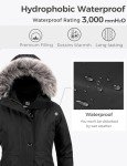 Wantdo Women's Heavy Winter Coats Hooded Ski Jacket Black M