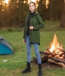 Women's Ligtweight Jackets Anorak Utility Drawstring Waist Hoodie Zip Up Fall Casual Coat with Pockets