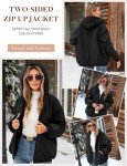 AFFA Fleece Jackets for Women Sherpa Lined Reversible Hooded Jacket Winter Warm Zip Up Coats Fashion Outerwear with Pockets