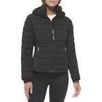 Calvin Klein Womens Water Resistant Casual Lightweight Scuba Side Panels Jacket, Light-weight Black, Medium