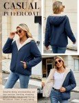 Xukk Fleece Jackets for Women Winter Warm Full-Zip Hooded Jacket Fall Casual Hoodies Coat Outerwear with Pockets
