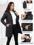 ANOTHER CHOICE Women Puffer Jacket Hooded Warm Lightweight Packable Winter Puffer Coat Outwear (Black, L)
