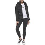 Calvin Klein Womens Water Resistant Casual Lightweight Scuba Side Panels Jacket, Light-weight Black, Medium