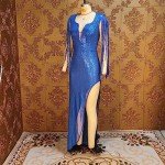 Elegant Blue Sequin Tassel Mermaid Evening Dress