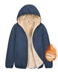 Xukk Fleece Jackets for Women Winter Warm Full-Zip Hooded Jacket Fall Casual Hoodies Coat Outerwear with Pockets