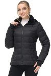Another Choice Women Winter Down Puffer Jacket, Hooded Women Winter Down Jacket Quilted Puffer Coat with Faux-Fur Hood and Collar(Black,XX-Large)