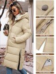 HEEKPEK Women's Winter Down Jacket Long Puffer Coats Mid-Length Warm Windproof Quilted Jackets Hooded Padded with Side Zipper(Khaki,L)