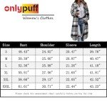 onlypuff Women's Plaid Shacket Jacket Long Button Down Flannel Shirts Fashion Blouse Lapel Clothes