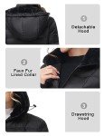 Another Choice Women Winter Down Puffer Jacket, Hooded Women Winter Down Jacket Quilted Puffer Coat with Faux-Fur Hood and Collar(Black,XX-Large)