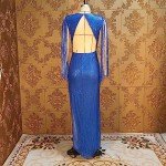 Elegant Blue Sequin Tassel Mermaid Evening Dress
