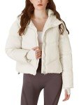 Ogfao Womens Puffer Jacket Winter Short Baggy Quilted Down Coats with Thumbholes