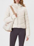 Ogfao Womens Puffer Jacket Winter Short Baggy Quilted Down Coats with Thumbholes