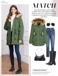 HEEKPEK Womens Winter Jacket Hooded Coats Fleece Lined Parka Jackets Thicken Warm Outwear with Pockets Overcoat