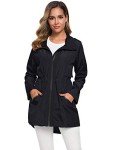 Women Jackets Lightweight Casual Waterproof Raincoat Rain Jacket With Hood Black Xl