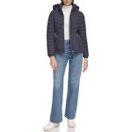 Calvin Klein Women's Light-Weight Hooded Puffer Jacket, Light-weight Classic Blue, Medium