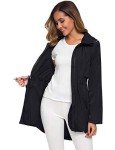 Women Jackets Lightweight Casual Waterproof Raincoat Rain Jacket With Hood Black Xl