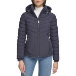 Calvin Klein Women's Light-Weight Hooded Puffer Jacket, Light-weight Classic Blue, Medium