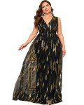 Giffniseti Plus Size Sequin A-Line Maxi Dress