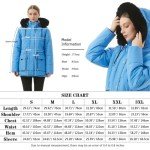 MOERDENG Women's Warm Winter Puffer Coat Thicken Fleece Lined Down Jacket Faux Fur Detachable Hood Snow Parka