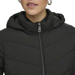 Calvin Klein Women's Light-Weight Hooded Puffer Jacket, Light-weight Hooded Ebony, Medium