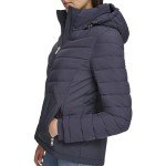 Calvin Klein Women's Light-Weight Hooded Puffer Jacket, Light-weight Classic Blue, Medium