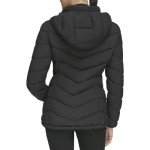 Calvin Klein Women's Light-Weight Hooded Puffer Jacket, Light-weight Hooded Ebony, Medium