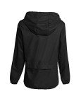 Avoogue Lightweight Raincoat Women's Waterproof Windbreaker Packable Outdoor Hooded Fall Rain Jacket Biking Coats Black M