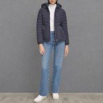 Calvin Klein Women's Light-Weight Hooded Puffer Jacket, Light-weight Classic Blue, Medium