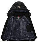 Rdruko Women's Ski Jacket Waterproof Insulated Fleece Snowboard Warm Winter Coat with Hood (Black,CA M)