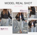 Dokotoo Puffer Jacket Womens Winter Casual Quilted Jackets Fashion Fall Crop Full Zip Up Long Sleeve Drop Shoulder Oversized Stand Collar Padded Coats Baggy Warm Outerwear with Pockets Black Large