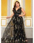 Giffniseti Plus Size Sequin A-Line Maxi Dress