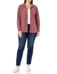Amazon Essentials Women's Classic-Fit Full-Zip Polar Soft Fleece Jacket (Available in Plus Size), Burgundy Heather, Medium